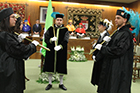 Ceremonia de Investidura de Manuel Luzón Peña, Horacio Capel Sáez y Luis García Zurdo como Doctores Honoris Causa por la ULE