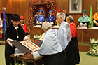 Ceremonia de Investidura de Manuel Luzón Peña, Horacio Capel Sáez y Luis García Zurdo como Doctores Honoris Causa por la ULE