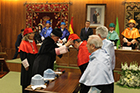 Ceremonia de Investidura de Manuel Luzón Peña, Horacio Capel Sáez y Luis García Zurdo como Doctores Honoris Causa por la ULE