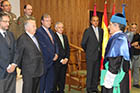 Ceremonia de investidura de Luis Mateo Diez, Víctor García de la Concha, José María Merino y José Antonio Pascual Rodríguez como Doctores Honoris Causa por la ULE