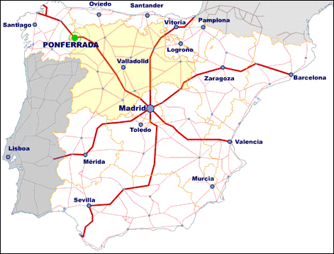 Localización de Ponferrada en España