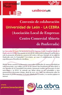 · CONVENIO ULe-CENTRO COMERCIAL "LA CEBRA"
 ·