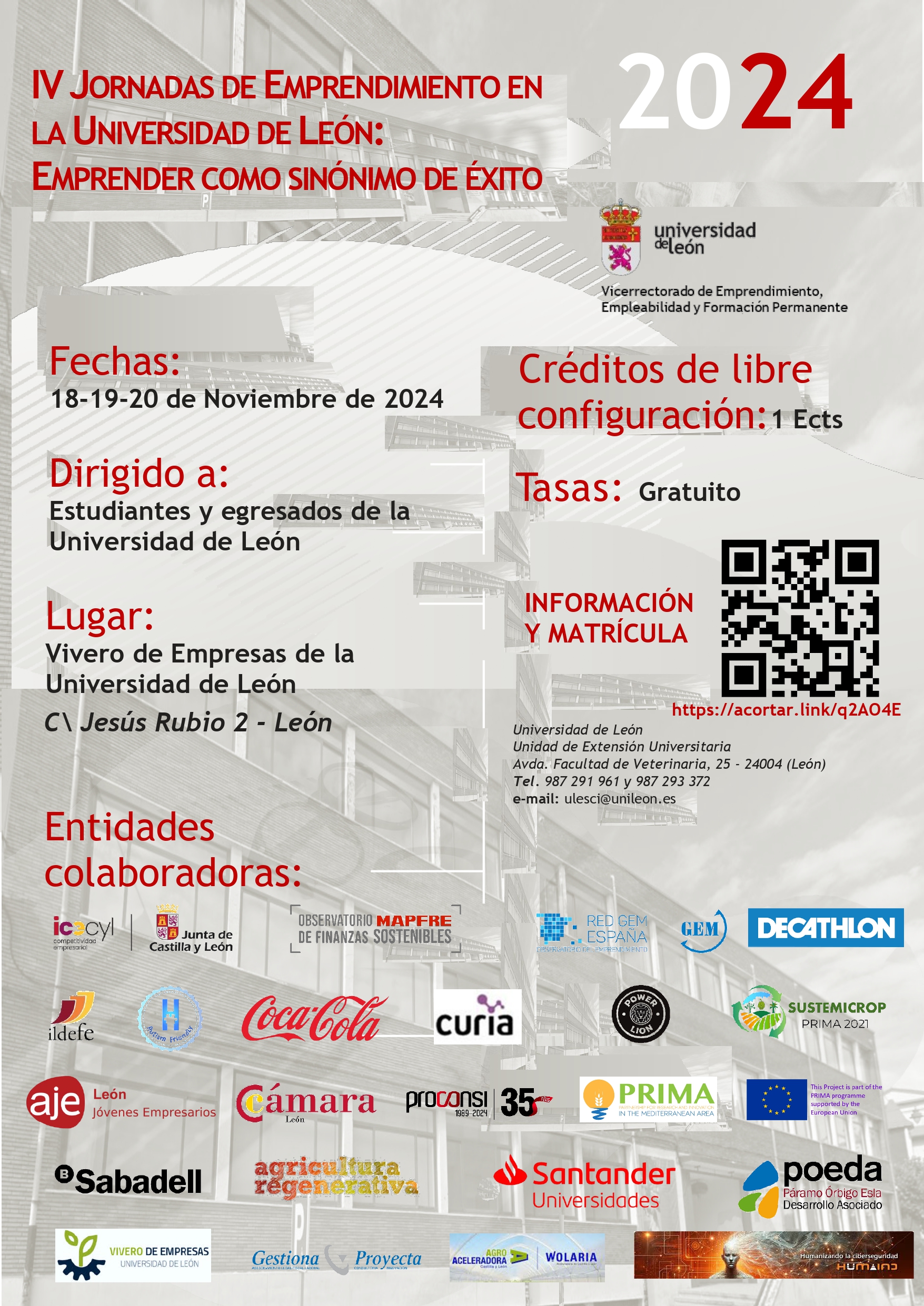 Imagen decorativa de la IV edición de las Jornadas de Emprendimiento de la Universidad de León