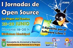 Cartel de las I Jornadas de Software Libre y Linux en la Virgen del Camino